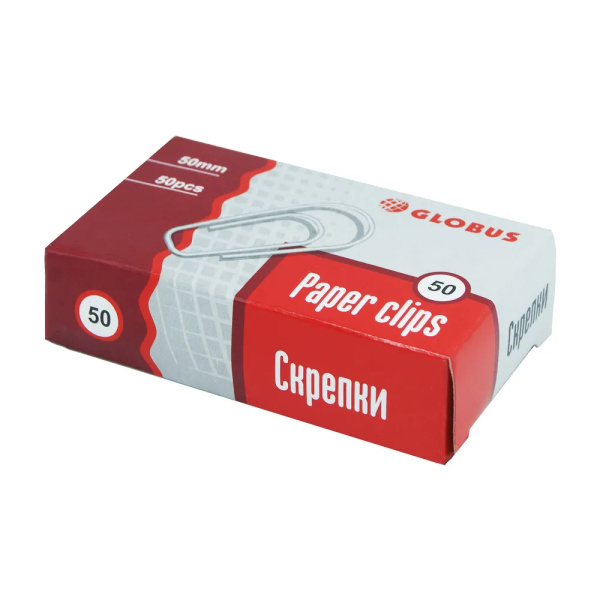 Скрепки 50мм. GLOBUS 50шт.  (С50-50)