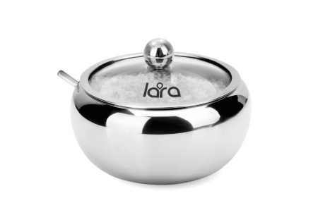 Сахарница LARA LR08-36 с ложкой 560мл, сталь, крышка из закаленного стекла