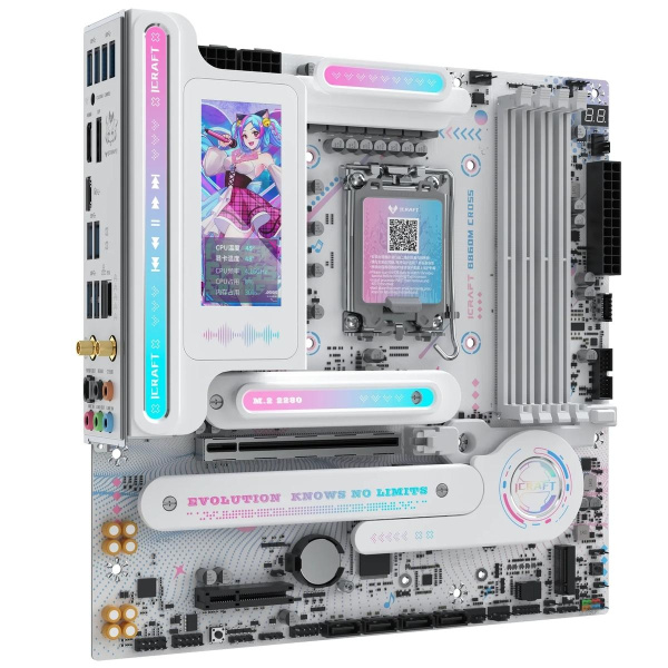 Материнская плата Maxsun MS-iCraft B860M CROSS PRO B860, LGA1851, 4*DDR5, 1*PCIEx16, 1*PCIEx4, 3*M.2, 1*TypeC, 8*USB3.2Gen2, 2*USB3.2Gen1, 3*USB2.0, 4*SATA3.0, 5G, Type-C(DP), DP, HDMI, M-ATX, RTL
