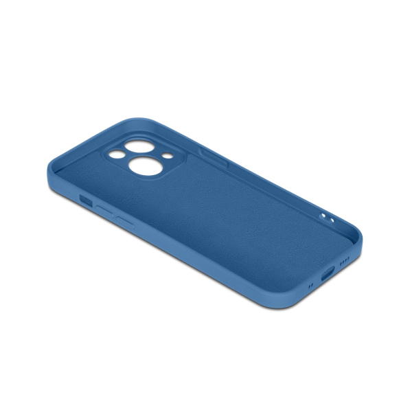 Чехол силиконовый с микрофиброй для iPhone 13 mini DF iOriginal-09 (blue)