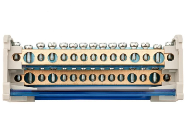 Шина на DIN-рейку в корпусе (кросс-модуль) 2*15 Rexant 11-2302-15