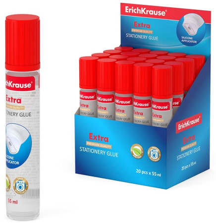 Клей канцелярский Erich Krause 55мл. с силикон. наконечником (21024)