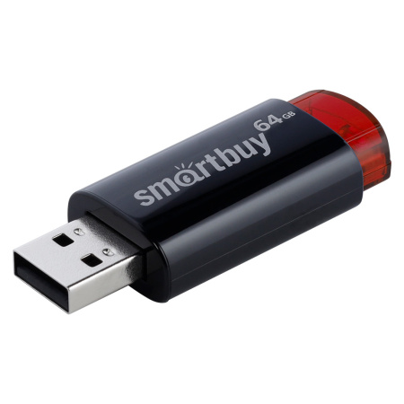 Флеш-накопитель USB2.0 64GB SmartBuy Click (SB64GBCL-K) красно-черный