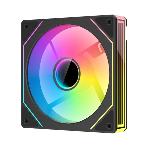 Кулер в корпус 120х120х25 XASTRA FM120B ARGB Black (600-1500prm/4pin/PWM/3-pin 5V ARGB/55.6 CFM/25.8дБ/подшипник гидродинамический/ARGB)[FM120-1BA-SXX