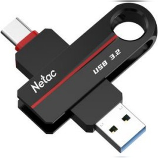 Флеш-накопитель USB3.2+Type C 256Gb Netac US18 (NT03US18C-256G-32BK) поворотный (флип), черный