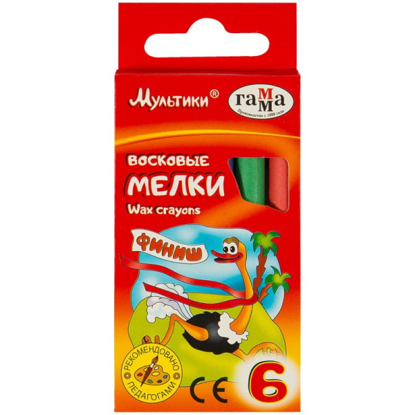Мелки восковые 06цв. ГАММА "Мультики" 2131018_01_28