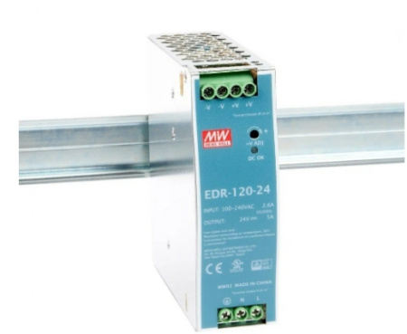 Блок питания на DIN рейку 24в,  5а, 40*125.2*113.5мм, Mean Well EDR-120-24