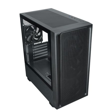 Корпус mATX Б_БП XASTRA A411M 4ARGB-FC Black (USB3.0,Audio,черный,Mesh,4х120мм ARGB+PWM FC fans,CPU Cooler до 165мм, VGA до 340мм)
