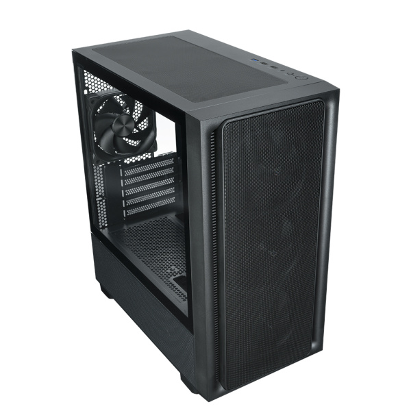 Корпус mATX Б_БП XASTRA A411M 4ARGB-FC Black (USB3.0,Audio,черный,Mesh,4х120мм ARGB+PWM FC fans,CPU Cooler до 165мм, VGA до 340мм)