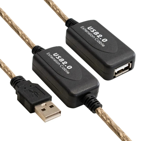 Кабель удлинительный USB2.0 Am-Af 15м ExeGate EX-UAE-AMAF-15.0 активный