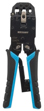 Кримпер Rexant HT-200R 12-3442-1, RJ50 10p10c, RJ45 8p8c, RJ12 RJ11 6p6c 6p4c 6p2c, RJ9 4p4c 4p2c