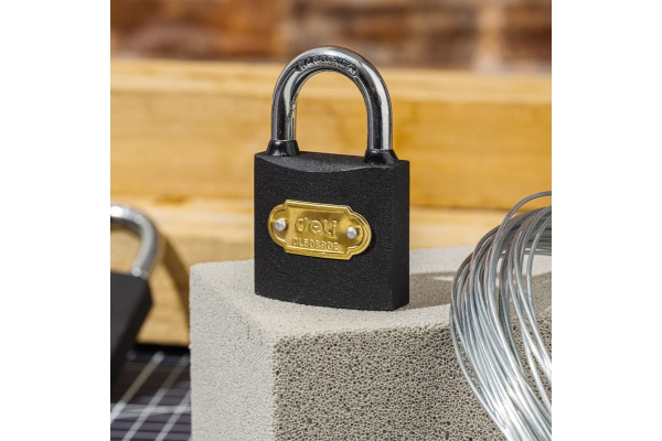Замок навесной Deli DL508902 стальной, 38мм