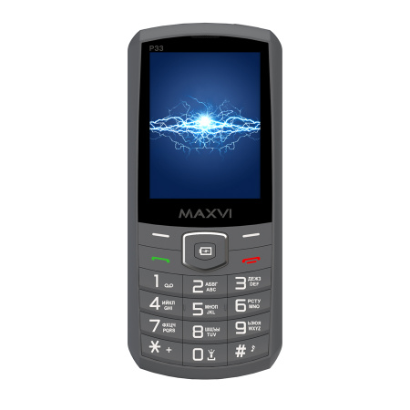 Сотовый Maxvi P33 Dark grey 2sim/2.8"/320*240/microSD/0.3МП/Bt/4000мАч/моноблок