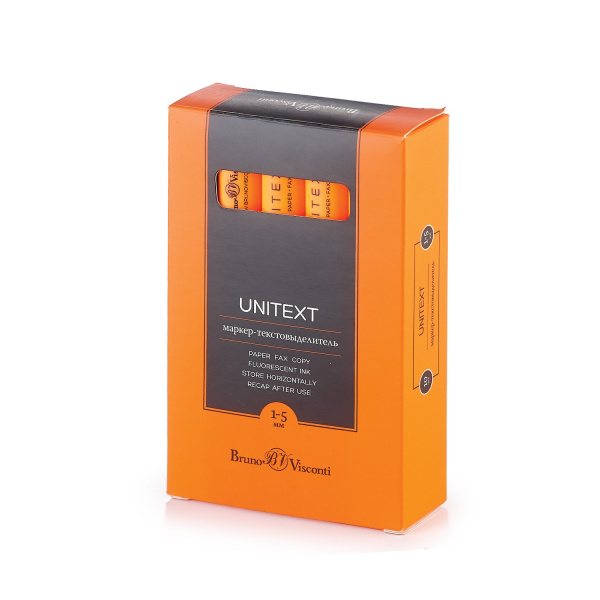 Маркер текстовыделитель BV "UniText" 1-5мм, оранжевый 22-0035