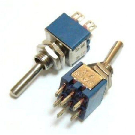 Переключатель тумблерный ON-ON, DPDT, 8.2*5.2мм М5, AC 250в, 1а, SMTS-202