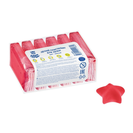 Пластилин легкий Мульти-Пульти красный, 6 шт (ЛП_43186)