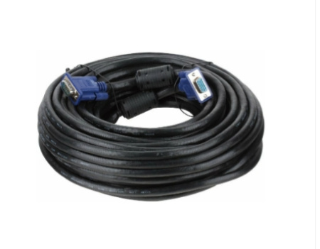 Кабель Удлинительный VGA(m) - VGA(f) 20м VCOM, 2 фильтра, черный (VVG6460-20M)