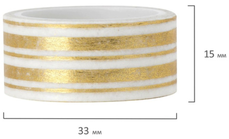 Клейкие ленты для декора ЗОЛОТИСТЫЕ, 15мм*3м, 7цв, ОСТРОВ СОКРОВИЩ (661712)