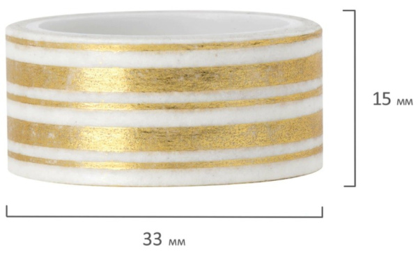 Клейкие ленты для декора ЗОЛОТИСТЫЕ, 15мм*3м, 7цв, ОСТРОВ СОКРОВИЩ (661712)