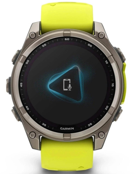 Смарт-часы Garmin Fenix 8 Solar 47мм 1.3" MIP корп.серебристый рем.желтый (010-02906-21)