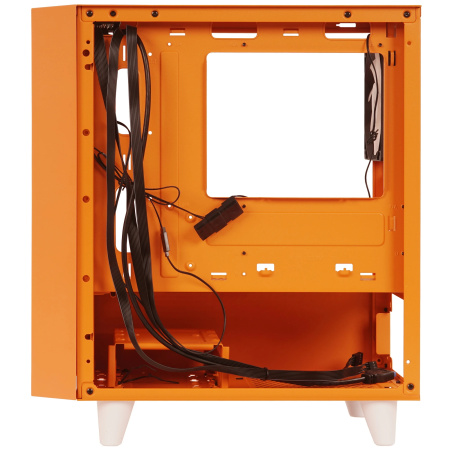 Корпус без блока питания/ Case WIZMAX EM1, Mini-Tower, TG, 1x160mm + 1x120mm LED, 1xUSB-A 3.0 + 2xUSB-A 2.0, mATX, mITX, Woofer Orange (EM1 Woofer Ora