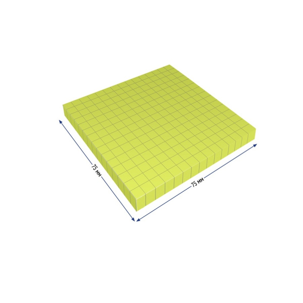 Блок самоклеящийся BERLINGO 75*75мм. "Ultra Sticky" 80л. в клетку, неон, зеленый (LSn_39701)