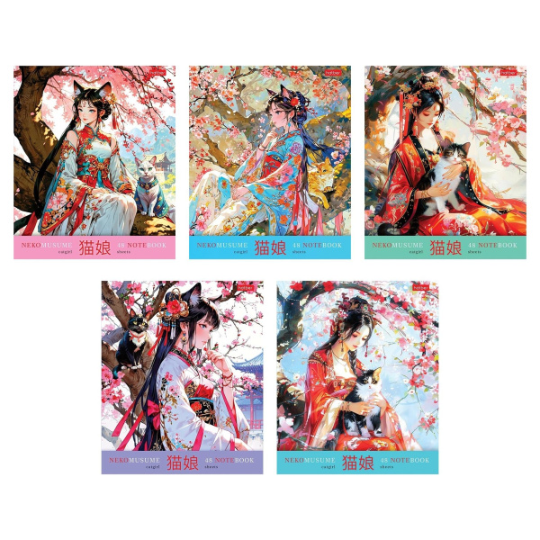 Тетрадь 48л. кл. "Neko-Neko" Hatber 48Т5В1пл