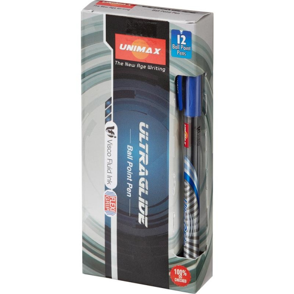 Ручка шариковая Unomax Ultra Glide 1мм, масл. основа, синяя (721879)