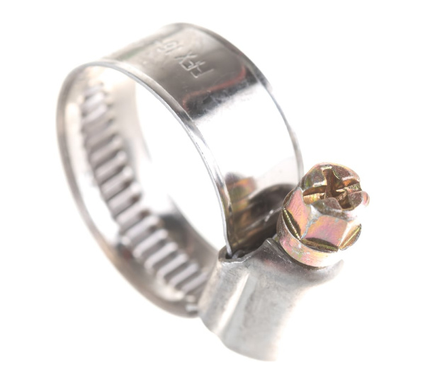 Хомут червячный 16..25мм, 12*0.6мм, нержавеющая сталь, крестовой шлиц, Fortisflex PL-12 (16-25)/W2