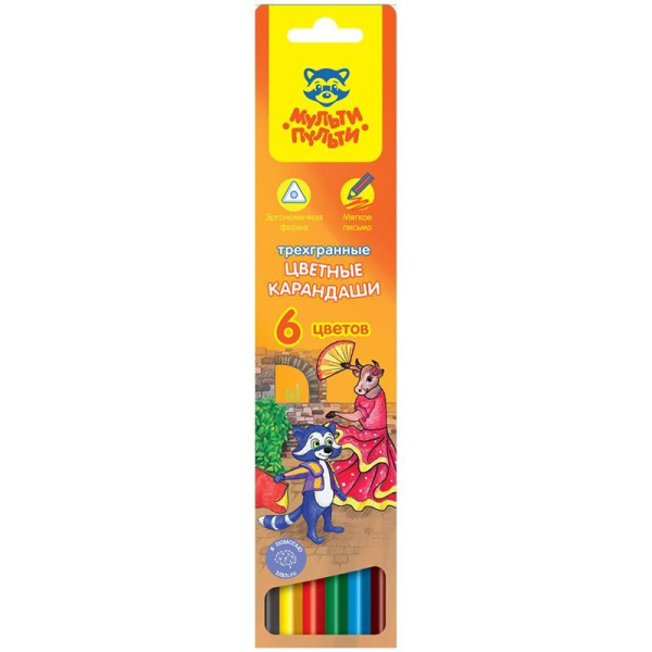 Карандаши 06цв. Мульти-Пульти "Енот в Испании" CP_10752