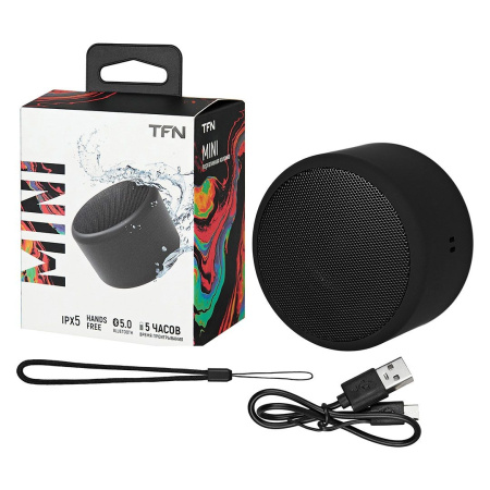 Портативная колонка TFN Mini Bluetooth 1x3Вт 1200mAh Черный