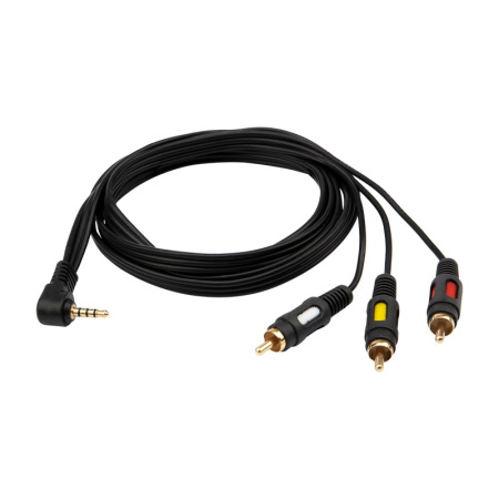 Шнур 3.5шт 4 контакта - 3RCA 1.5м Rexant Gold 17-4412