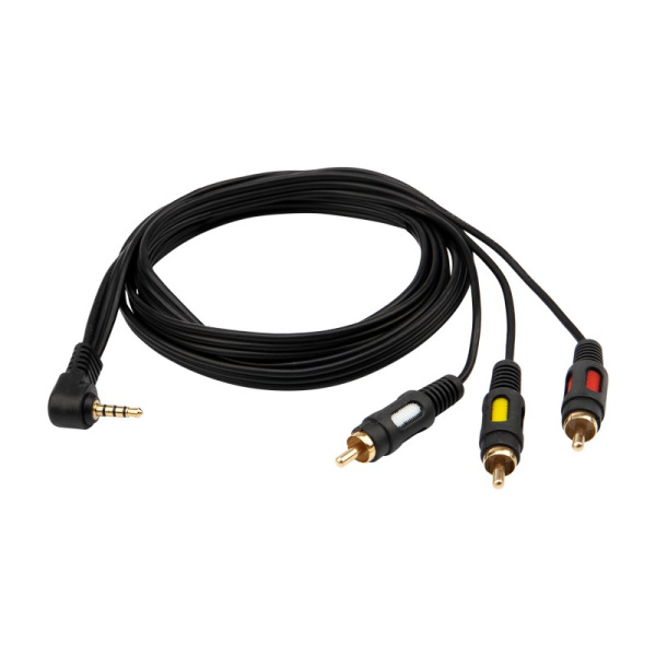 Шнур 3.5шт 4 контакта - 3RCA 1.5м Rexant Gold 17-4412