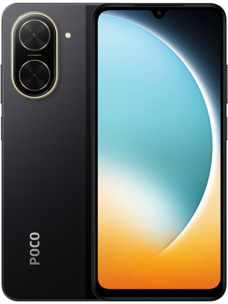 Смартфон POCO C71 3Гб 64Гб Black 6.88",IPS,1640*720, 8*1.8ГГц, 32+0.08МП, 8Мп, 4G, 5200мАч, And 15