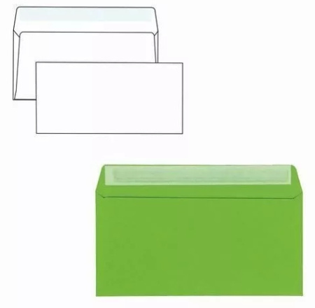 Конверт С65, 1шт., 114*229 радуга, ассорти, отрывная полоса STRIP (225А.10)