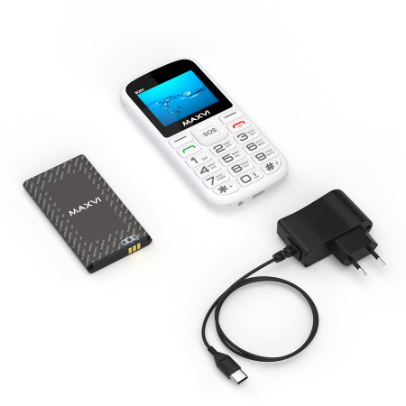 Сотовый Maxvi B201 White 2sim/2"/320*240/microSD/0.3МП/Bt/1800мАч/моноблок