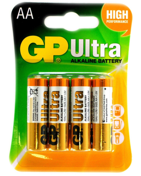 Батарейка AA(LR6) GP Ultra упак 4шт./1,5В. щелочные
