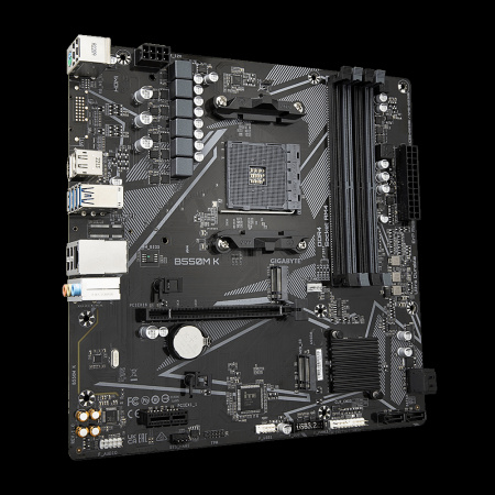 Мат.плата SocAM4 AMD B550 Gigabyte B550M K (mATX,4DDR4,2M.2,PCI-E16,PCI-E,DP,HDMI,PC4733)