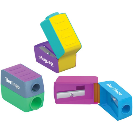 Точилка Berlingo "ColorShift", 2 отверстия, контейнер, ассорти (BBp_15031)