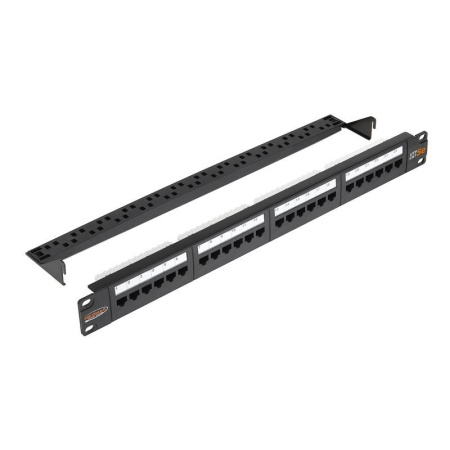 Патч-панель NIKOMAX NMC-RP24UD2-1U-BK 19", 1U, 24 порта, Кат.5e, RJ45/8P8C,110, C442