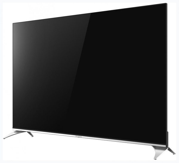 Телевизор QLED Hyundai 55" H-LED55QBU7500 Android TV Frameless черный/серебристый 4K Ultra HD 60Hz DVB-T DVB-T2 DVB-C DVB-S DVB-S2 USB WiFi Smart TV