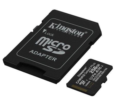 Карта памяти MicroSDHC 256Gb Kingston Class10 UHS-I U1 [SDCS3/256GB] (SD адаптер)