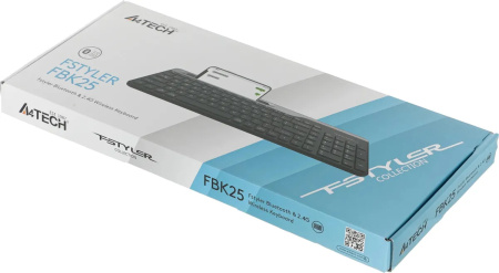 Клавиатура Беспроводная A4Tech Fstyler FBK25 радиус действия до 10м, черный/серый