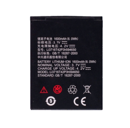 АКБ (аккумулятор) ZTE Li3716T42P3h594650 (V769M/Leo Q2) 3.7V 1650mAh