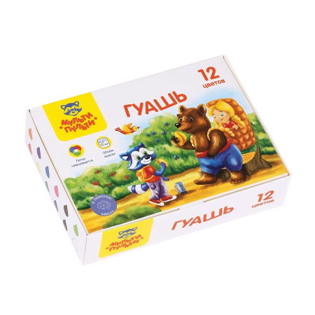 Гуашь 12цв. Мульти-Пульти 10мл. "Енот в сказке" (ГК_43560)