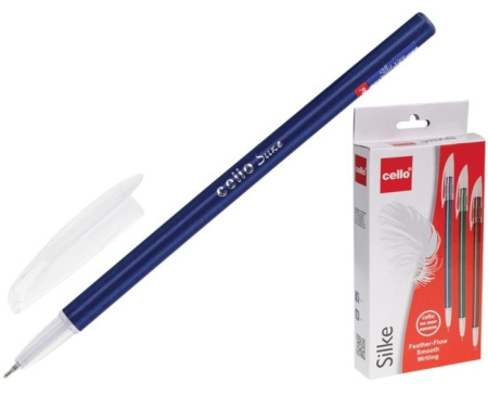 Ручка шариковая Cello "Silke" синяя, 0,7мм,, ассорти 745 