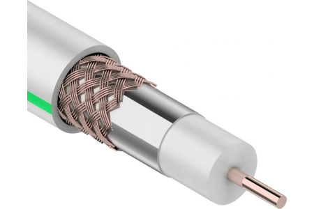 Кабель коаксиальный 75Ом, OD6.8мм, внутр., PVC Cu/Al/Cu 64%, бухта 100м, PROconnect SAT 703B