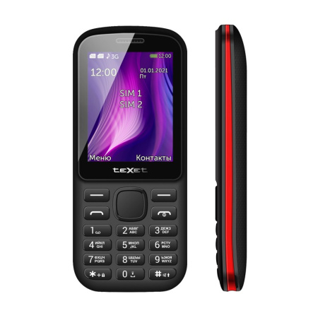 Сотовый Texet TM-221 Black/Red 2sim/2.4"/240*320/-/microSD/Bt/1000мАч/фонарик/моноблок Сотовый Texet TM-221 Black/Red 2sim/2.4"/240*320/-/microSD/Bt/1000мАч/фонарик/моноблок
