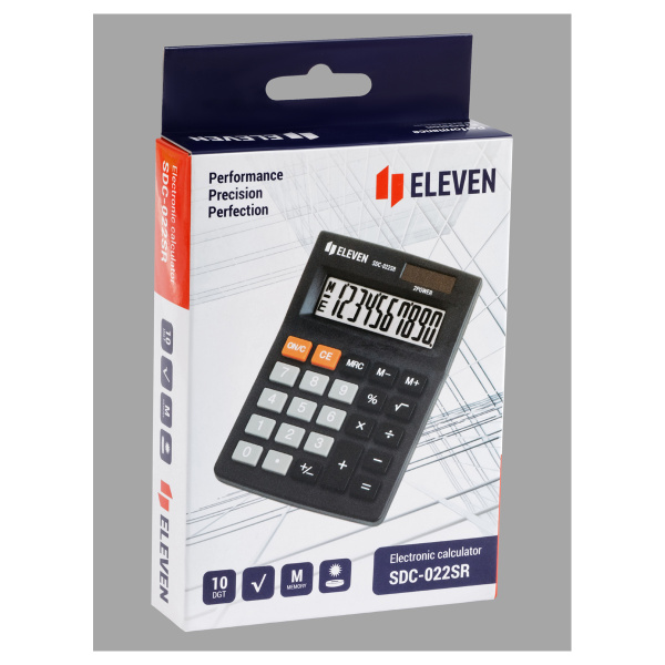 Калькулятор ELEVEN SDC-022SR 10 разряд, черный