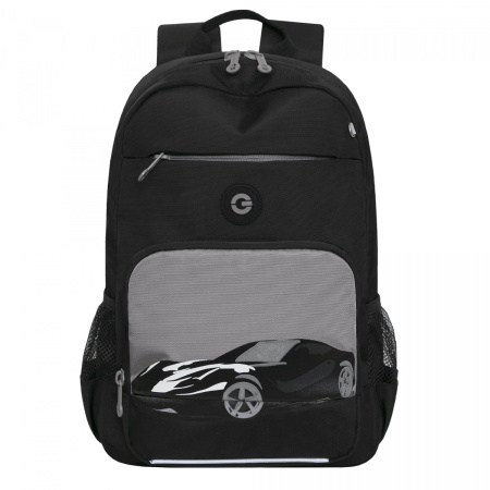 Рюкзак Grizzly, 25*40*13см, 1 отделение, 4 кармана, анатомическая спинка, черный-серый RB-355-1/2